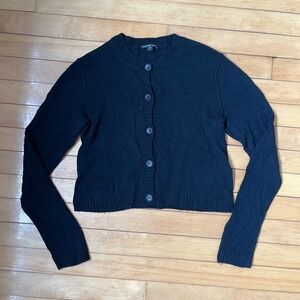 James Perse Black 100% Cashmere Button Front Cardigan Sweater WOKC2661 Size 2
